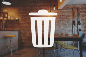 Trash Symbol Decal - Vinyl Sticker for Businesses, Stores, Bars, Coffee Shops, Eatery, Cafeteria, Food Truck!